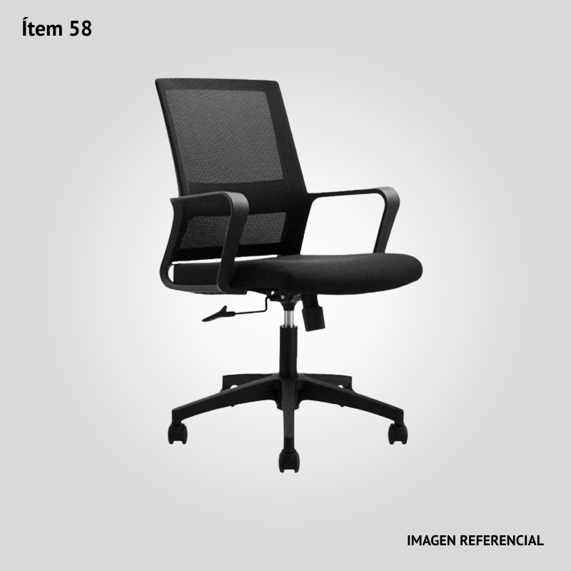 Silla con posabrazos giratoria con respaldo en malla- tipo gerencia