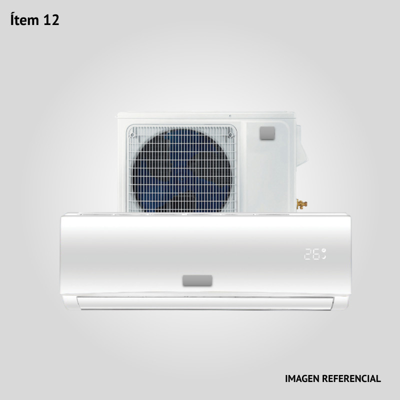 12. Provisión de Acondicionador de Aire de 24000 BTU tipo Split de pared frío/calor. Equipo Tipo convencional