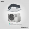 17. Prov., inst. y puesta en marcha de Acond. de Aire de 36000 BTU Split CASSETTE frío/calor. Cond. horizontal. Tipo Inverter