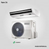 26. Prov. de Acondicionador de Aire de 36000 BTU tipo Split PISO/TECHO frío/calor. Condensador horizontal. Equipo Tipo Inverter