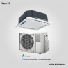 33. Prov., inst. y puesta en marcha de un aire acond. split CASSETTE de 48000 BTU, frío/calor. Cond. horizontal. Tipo Inverter