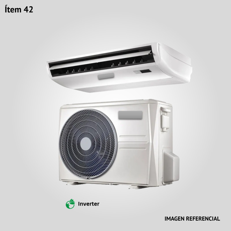 42. Prov. de Acondicionador de Aire de 48000 BTU tipo Split PISO/TECHO frío/calor. Condensador horizontal. Tipo Inverter