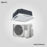 52. Prov. de Acondicionador de Aire de 60000 BTU tipo Split CASSETTE frío/calor. Condensador horizontal. Tipo convencional
