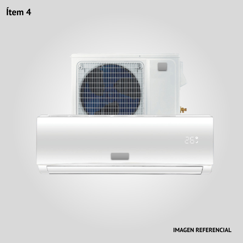 4. Provisión de Acondicionador de Aire de 12.000 BTU tipo Split de pared frío/calor. Equipo Tipo Inverter.