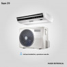 59. Prov., inst. y p. en marcha de Acond. de Aire de 60000 BTU Split PISO/TECHO frío/calor. Cond. horizontal. Tipo convencional